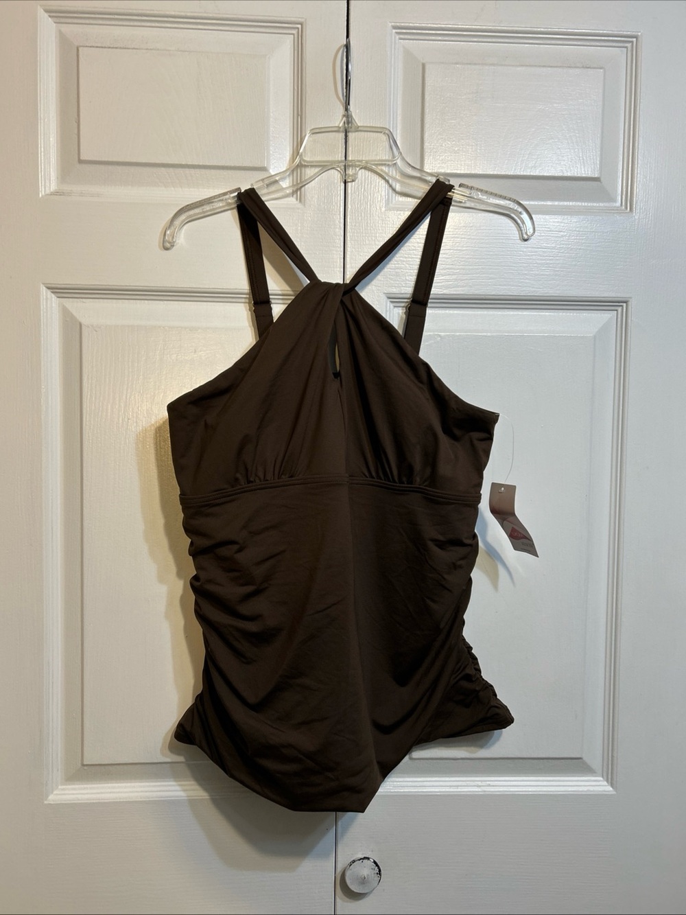 7/10/26 NWT Lands' End Twisted Halter Tankini Swim Suit Top Size L 14-16 Large